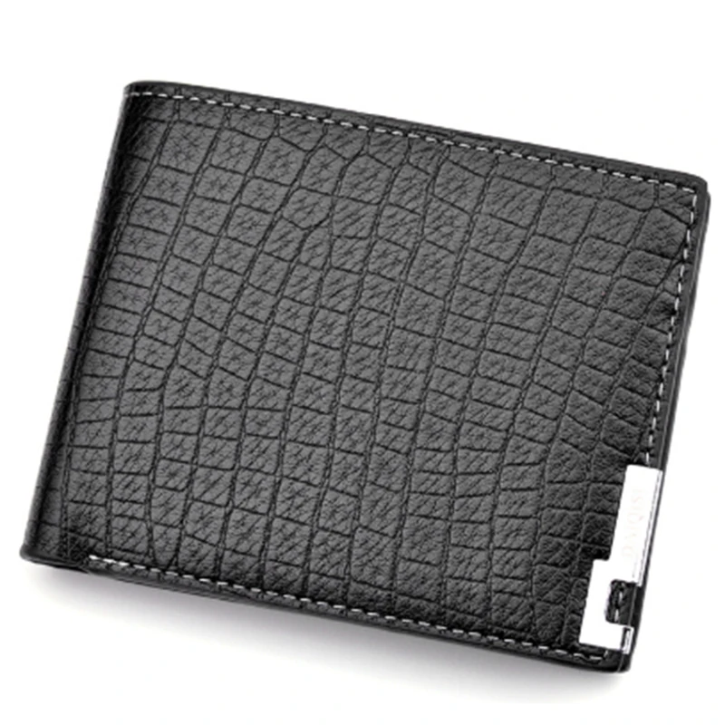 

NEW-Men's Short Fashion Multi-Card Card Holder Crocodile Pattern Soft Wallet Large Capacity Horizontal Wallets(Black)