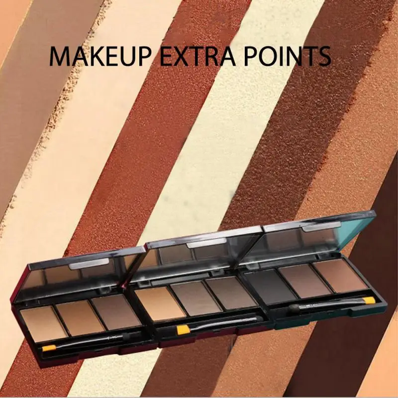 Профессиональный натуральный штамп для бровей трех цветов водостойкая пудра