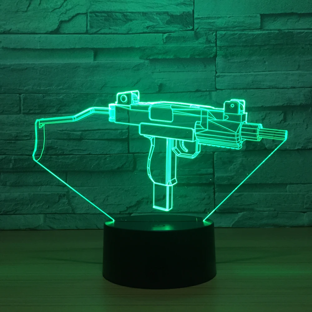 3D лампа для моделирования Submachine gun светодиодный ночсветильник сенсорная Новинка