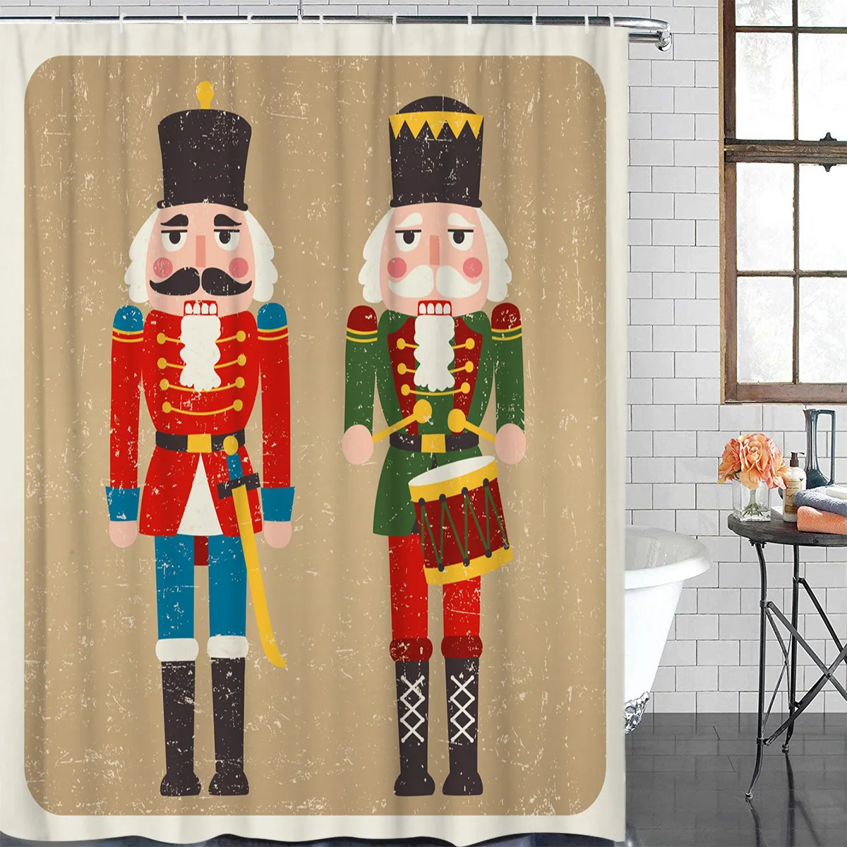 Щелкунчик солдат Ретро узор занавески для душа s полиэстер ткань