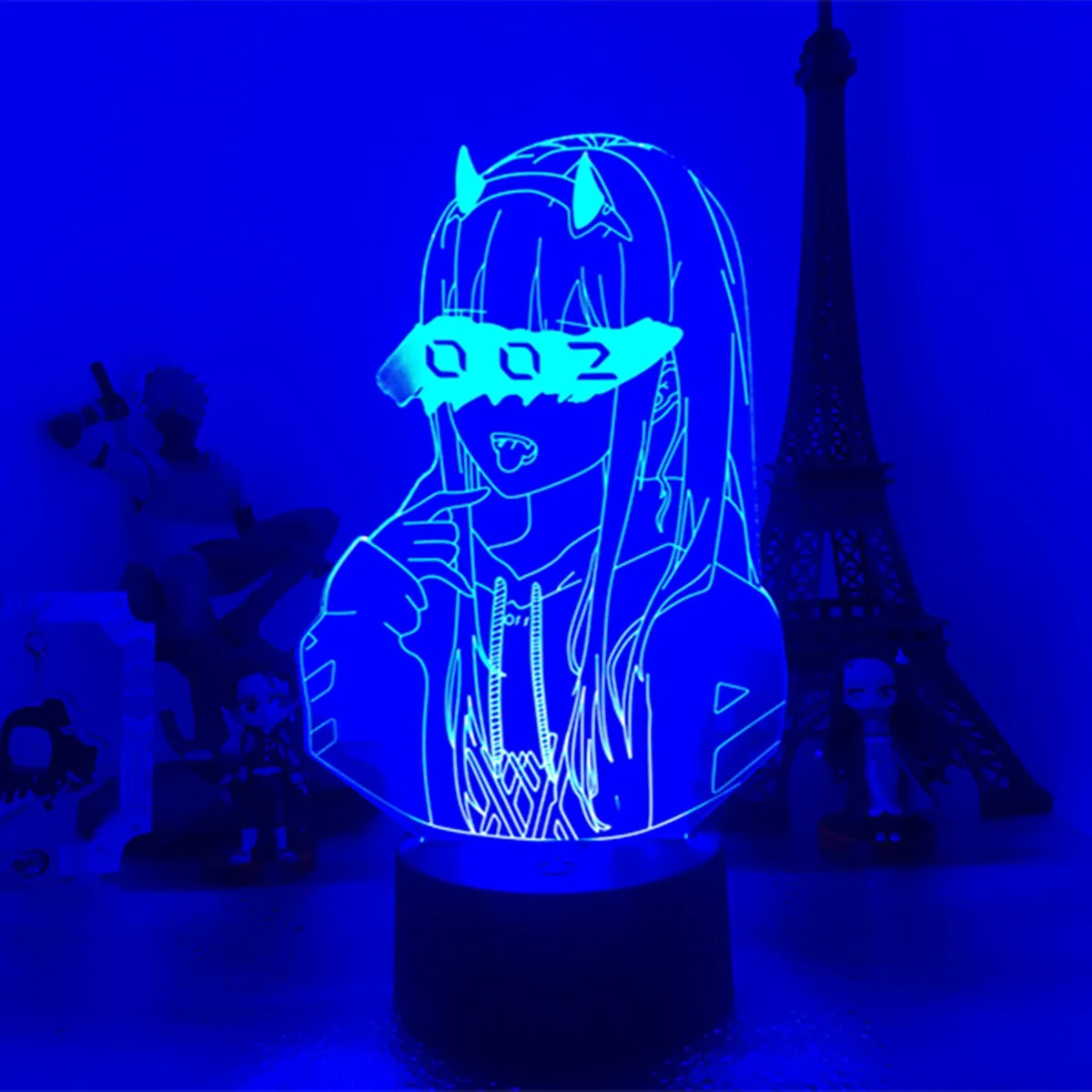 

Anime 3D Night Light Zero Two Girl Table Lamp 7 Colorful Remote Manga Lighting for Bedroom Decor Darling In The Franxx Luz