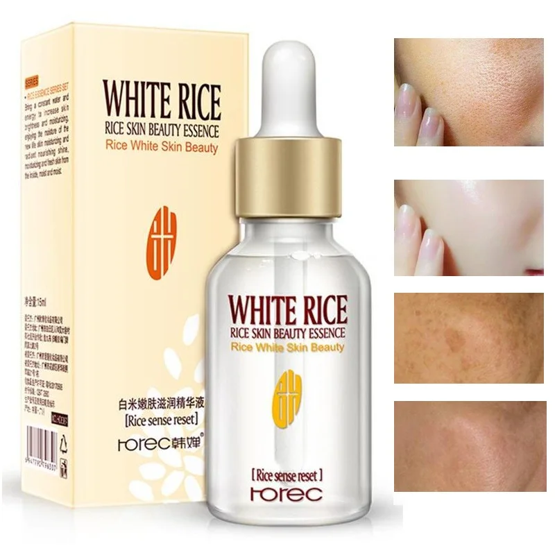 

White Rice Whitening Serum Face Moisturizing Cream Anti Wrinkle Anti Aging Face Fine Lines Acne Treatment Skin Care 15ml