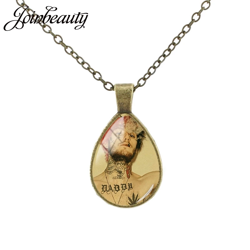 Ожерелье с подвеской Lil Peep Rap Singer простое ретро ожерелье кабошоном сувенирное