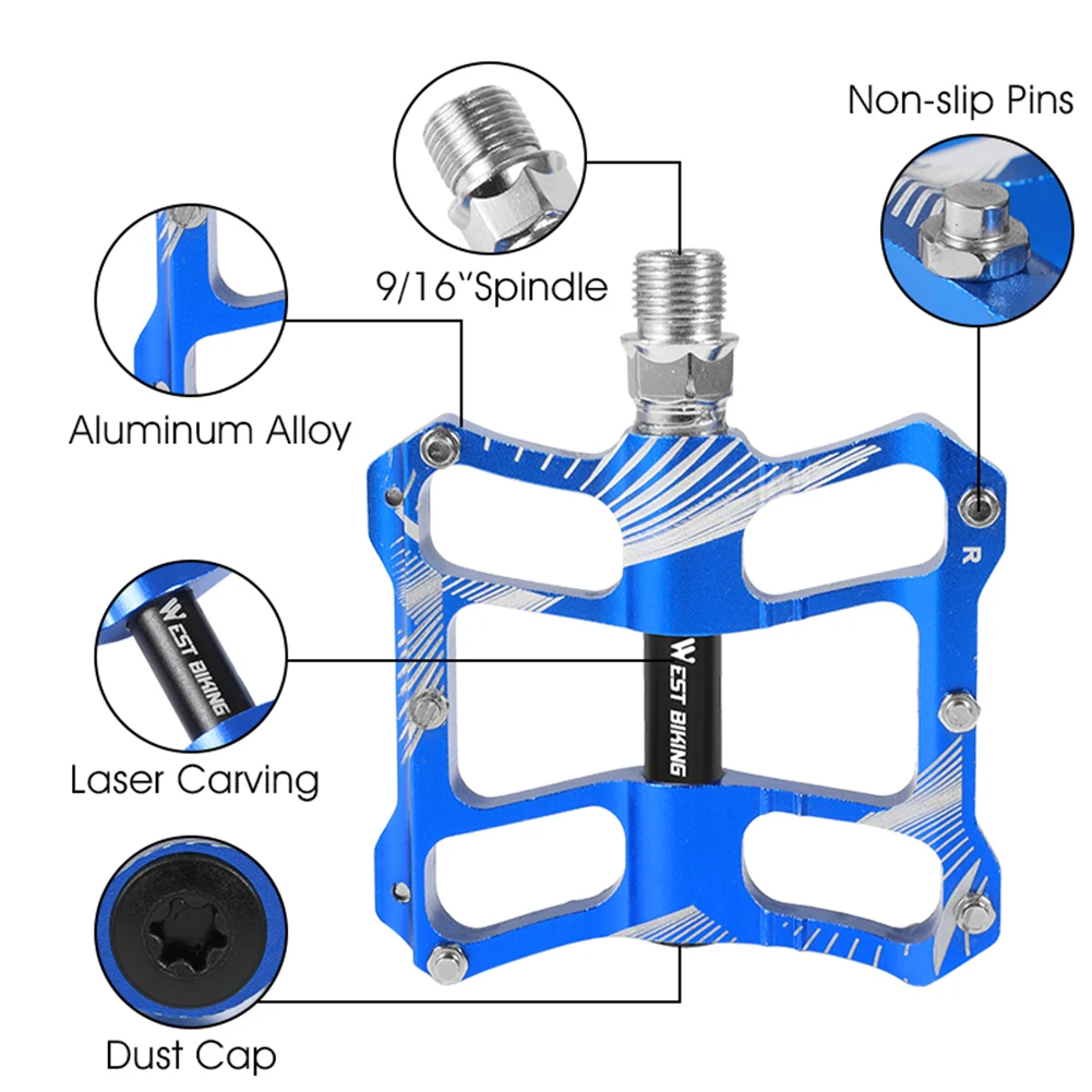 

Mountain Bike Bicycle Pedals Cycling Lightweight Aluminium Alloy Sealed Bearing MTB Pedals Flat Cycling Accessory