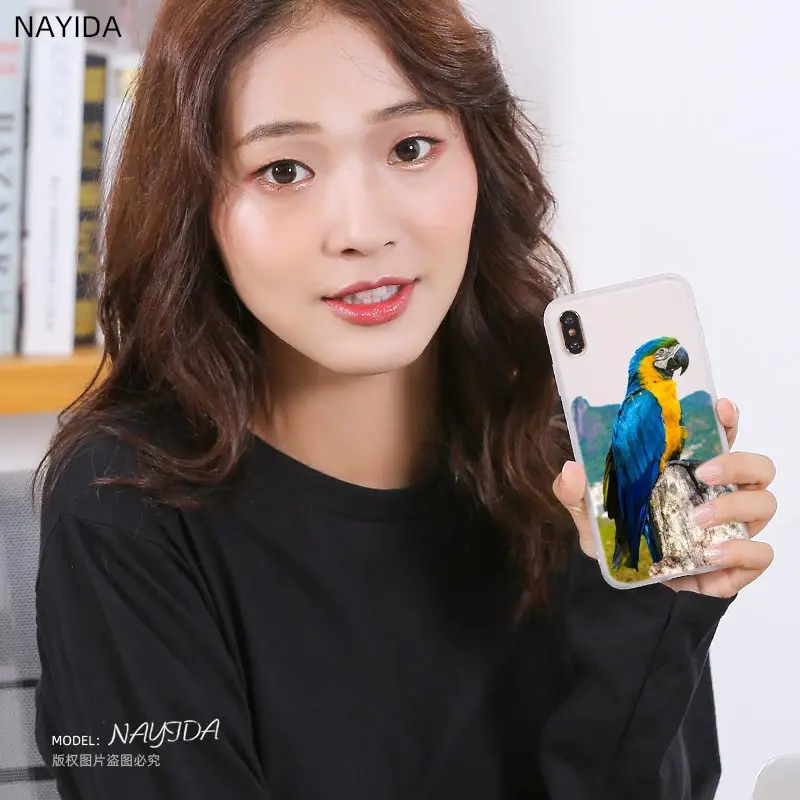 Мягкий чехол для телефона Huawei P40 30 20 Pro 10 Lite e Plus P Smart 2020 Z 2019 с изображением попугая |