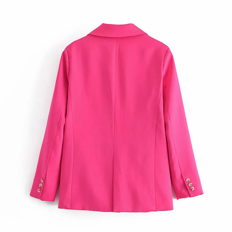 

KBAT Women Blazer 2021 Fashion Office Ladies Jackets Coat Female Rose Red Long Sleeve Loose Single Button Girls Chic Blazer