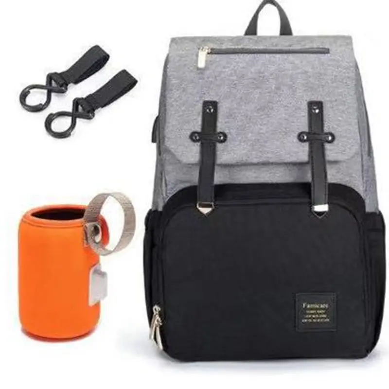 Новый Мумия сумка из узорчатой ткани Детские коляски мешок зарядка через USB