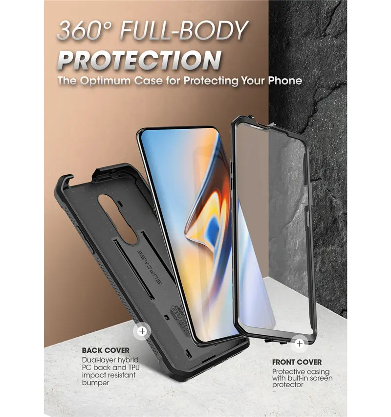 for oneplus 7 pro case supcase ub pro heavy duty full body rugged holster cover case with built in screen protector kickstand free global shipping