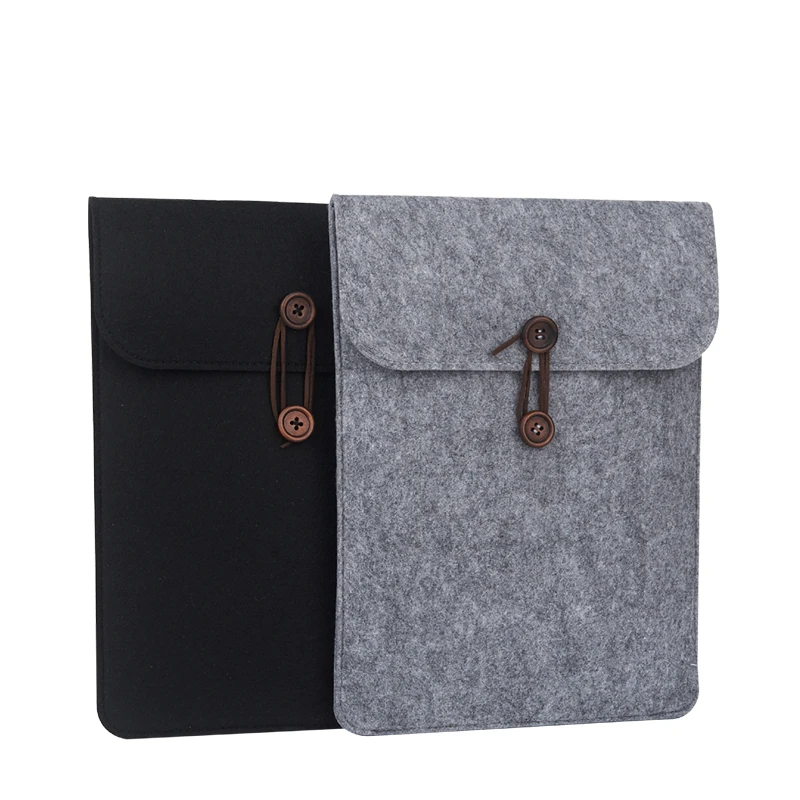 

Wooden button Sleeve Bag Case For iPad mini 4 5 Air 1 2 3 10.2 2019 For iPad Pro 10.5 9.7 2017 2018 Wool Felt Fabric Tablet case