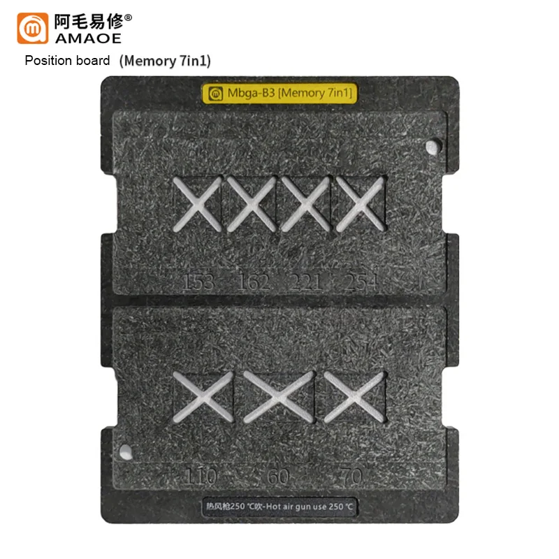 Amaoe BGA Reballing Stencil Platform For BGA153/162/221/254/110/60/70 NAND/PCIE/EMMC/NAND/Memory Planting Tin Template Plate Net |