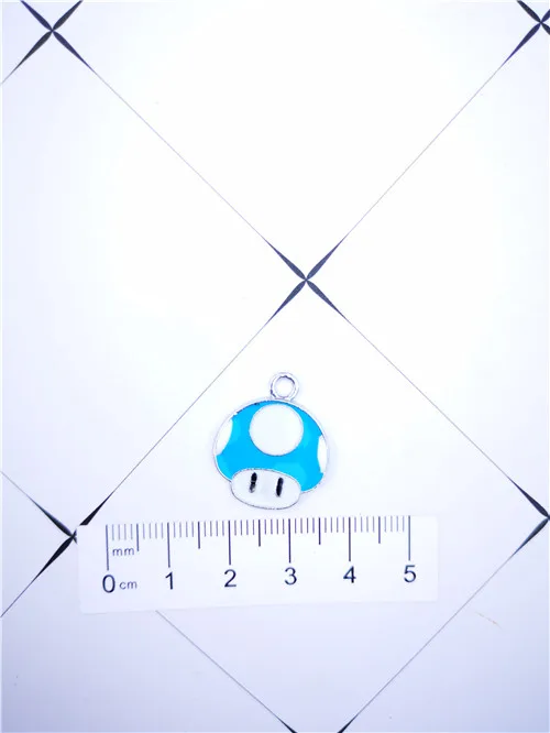 10Pcs 4color mushroom head Super Mario Necklace Key chain Enamel Beads Pendants Metal Charms Craft DIY Jewelry Making Finding | Украшения и