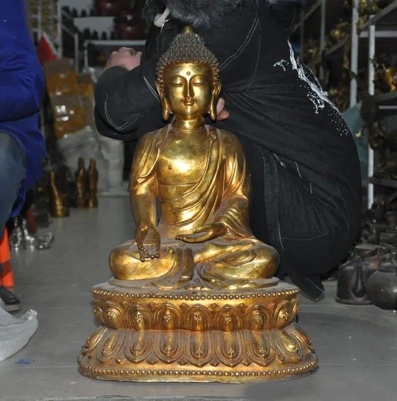 

wedding decoration 9"China Feng Shui bronze Gilt Lucky Wealth Ox Oxen Cow Cattle Bull Bovine Statue