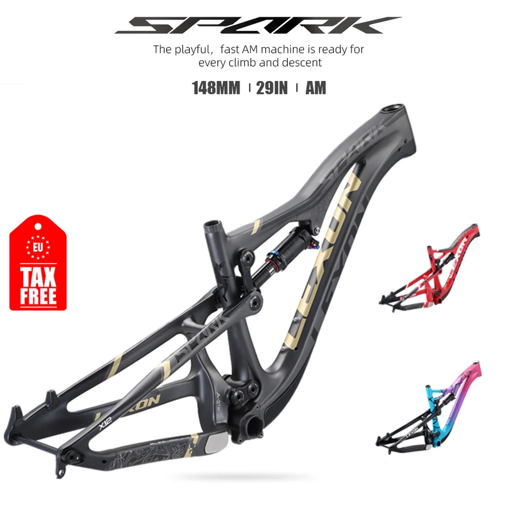 

2022 Искра полная подвеска рама 29er углеродная MTB рама 29 двойная подвеска рамка DH BOOST 148 мм углеродная AM рама ROCKSHOX DNM