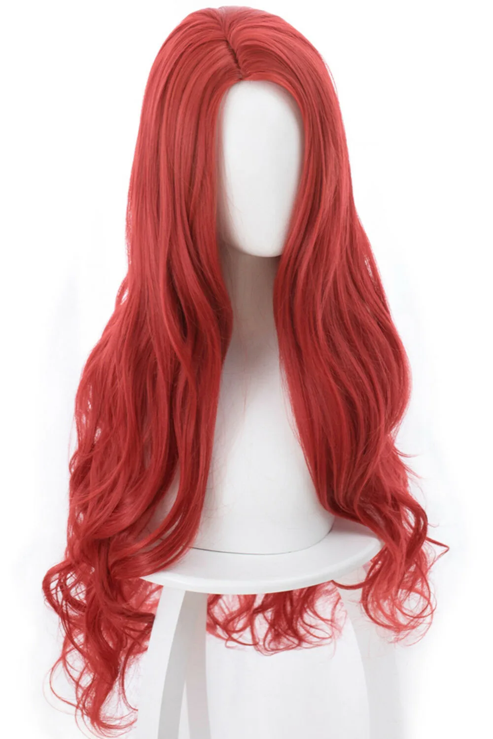 

Movie Aquaman Mera Cosplay Wig 85cm Red Long Curly Wavy Heat Resistant Synthetic Hair Women Party Wig + Wig Cap