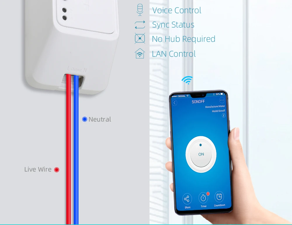 Sonoff 433 МГц DIY RF R3 переключатель Wifi 220 VLight/Голосовое управление для Alexa/Google Assistant умный дом беспроводной переключатель