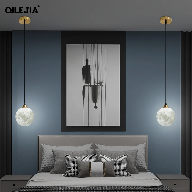 Креативная современная светодиодная люстра подвесные светильники в виде Луны с