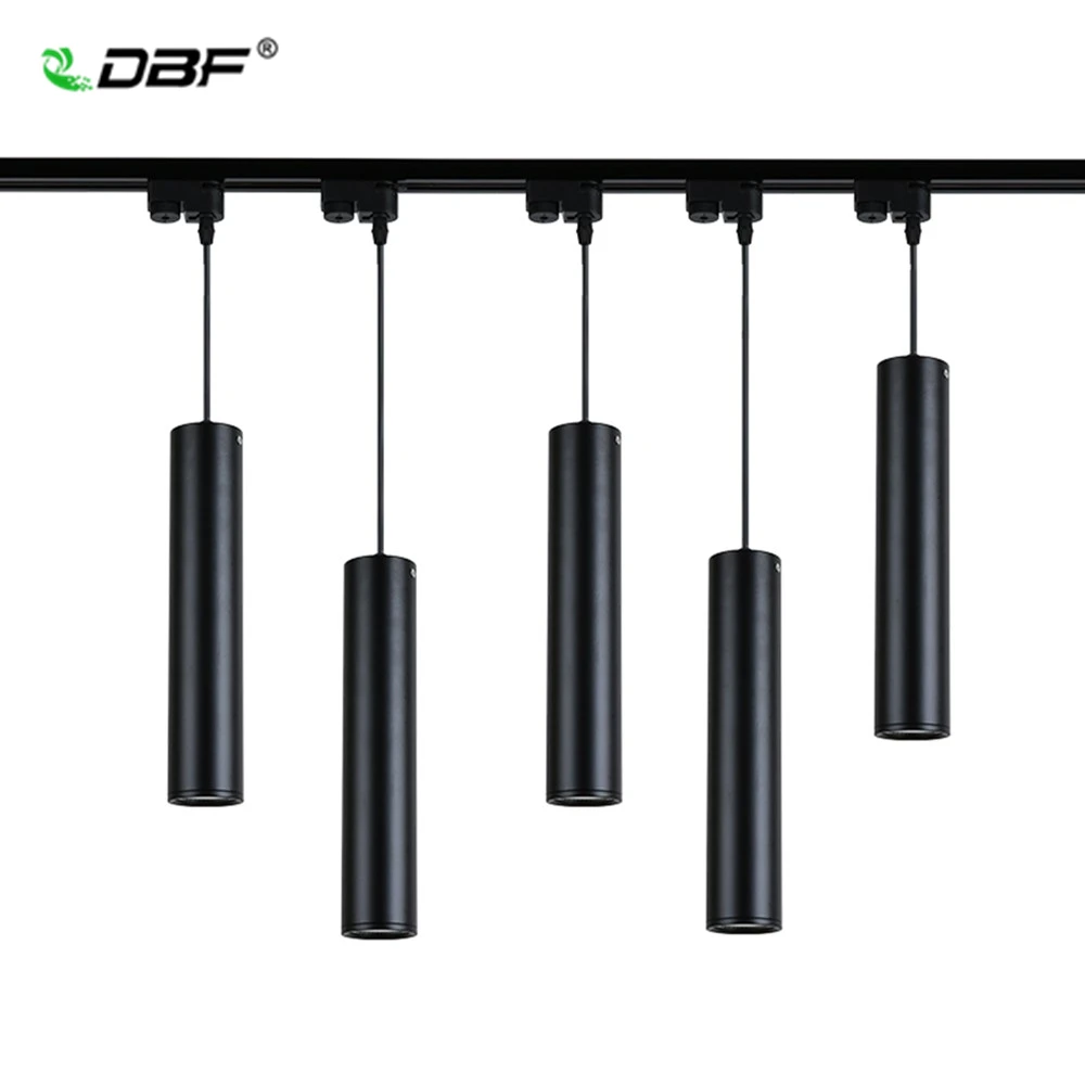 Современная длинная светодиодная Подвесная лампа с рельсовой направляющей