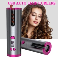 cordless automatic hair curler portable ceramic barrel curling wand for hair styling anytime rechargeable auto hair curler