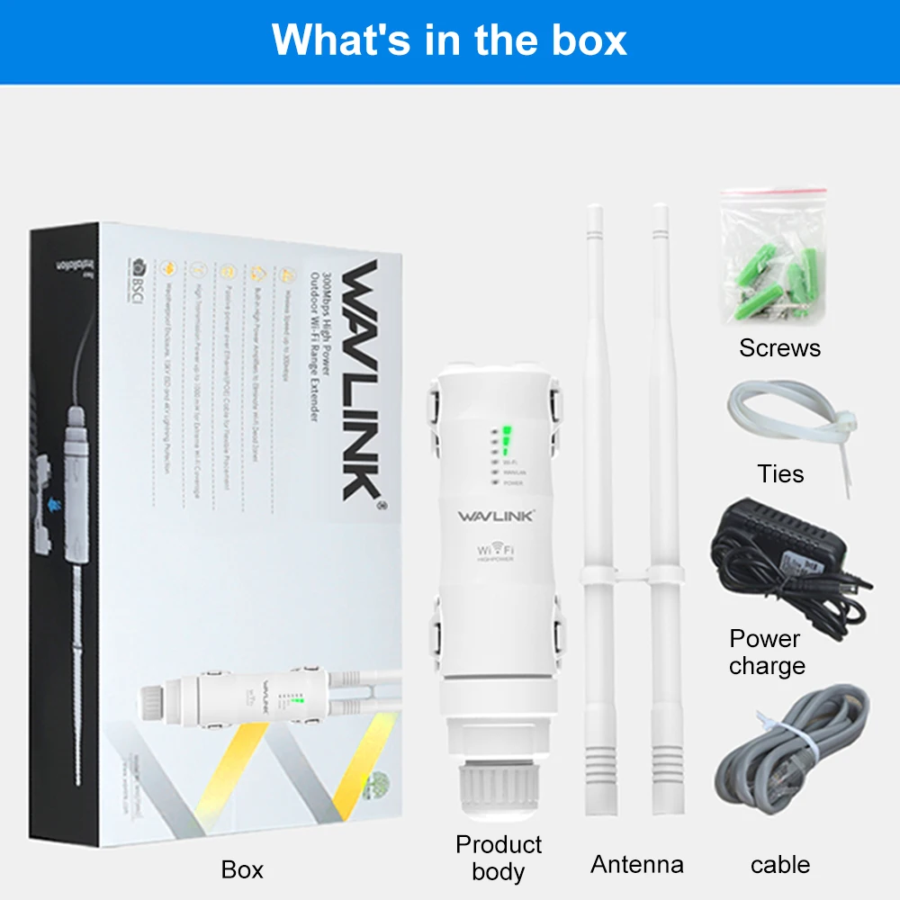 Wavlink High Power 300Mbps Wireless Wifi Repeater Outdoor 2.4G Wireless Wifi Router /Long Range Extender POE High Gain Antennas images - 6