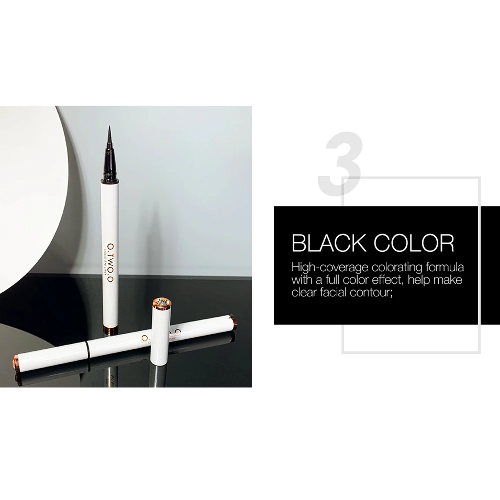 

O.TWO.O Eyes Makeup Liquid Eyeliner Waterproof 24 Hours Long-Lasting Black Eyeliner Pen Make Up Eye Liner Pencil