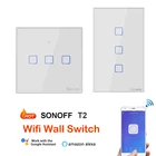 SONOFF T2 ЕС TX серия WiFi настенный выключатель 433 RF переключатель автоматизации совместим с Google Home Alexa поддержка eWelink