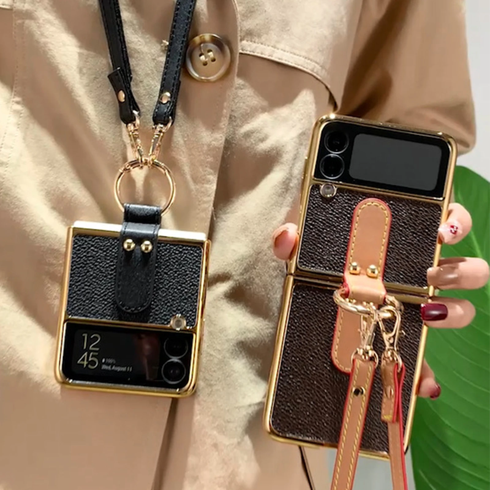 case for samsung galaxy z flip 3 5g case with cute crossbody shoulder strap silicone anti scratch shookproof phone cover free global shipping