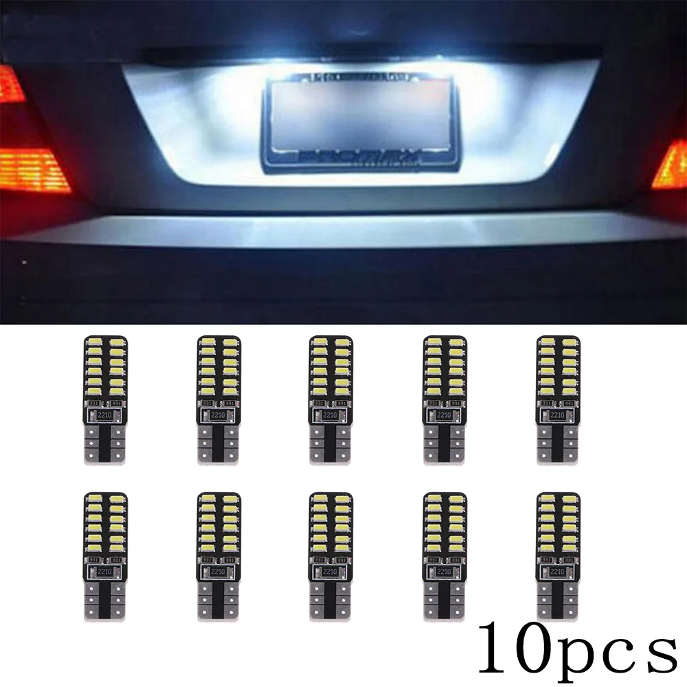 

Подсветильник ка автомобиля, 10 шт., 194 W5W, T10-3014-24SMD сигнал, лампа накаливания светодиод CAN-шина, без ошибок, подсветильник ка номерного знака автомобиля