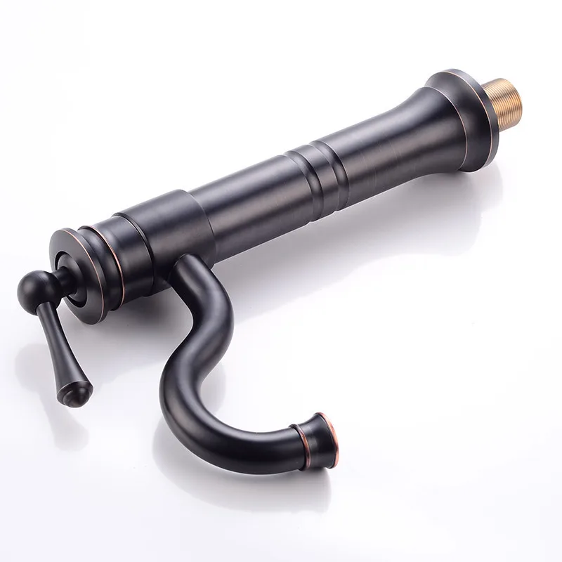 

Basin faucet Total Brass Sink Mixer Tap Hot Cold Faucet Retro Bathroom Crane Single Handle Black Oil Brushed Water Tap Torneira