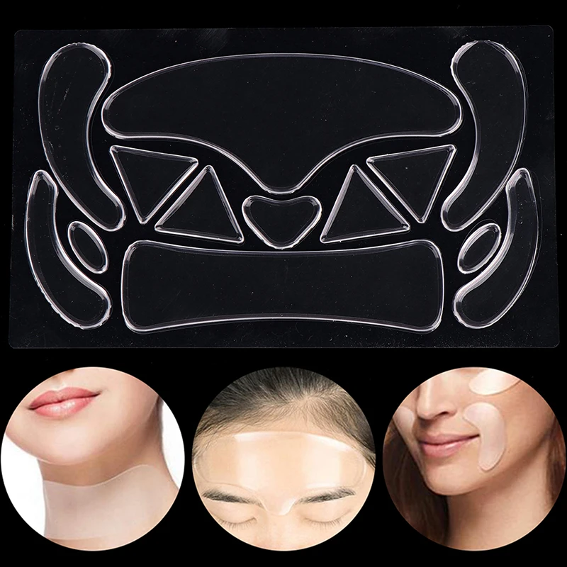 

13pcs/1Sheet Face Forehead Neck Eye Sticker Silicone Pads Anti Rimpel Patches Removal Sticker Skin Care tool