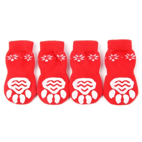 Носки для собак Обувь аксессуары Разноцветные носки нескользящая обувь кошек на