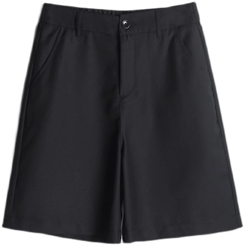 

2021 Women Summer Harajuku Suit Short Black Gray High Waist Wide Leg Casual Loose Solid Office Femme Size 3xl