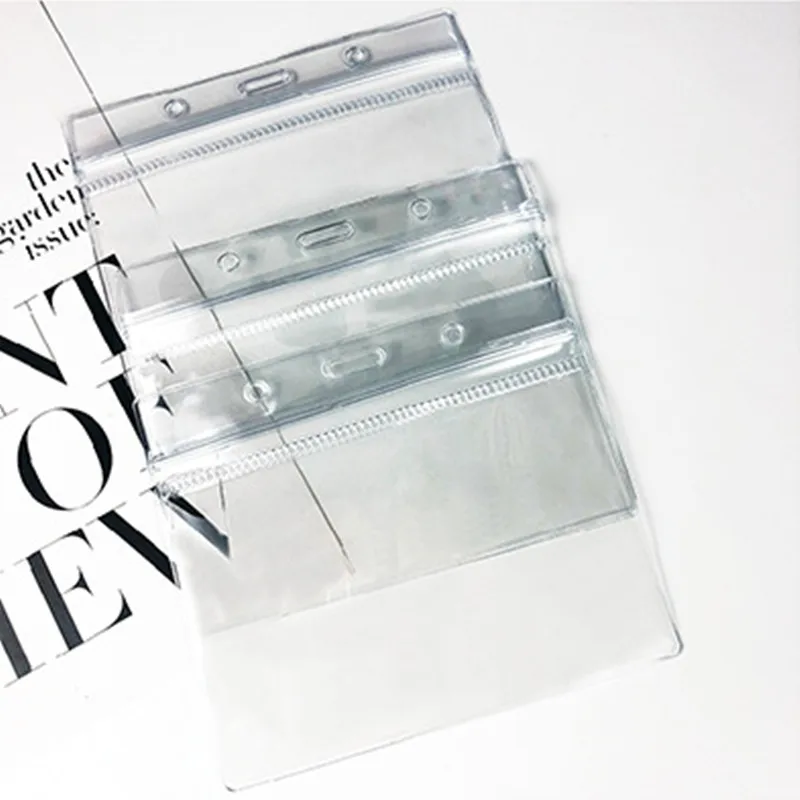 

Horizontal Waterproof Transparent Office Supplies Student School Supply Plastic Clear Protector Badge Holder ID Case Card Bag
