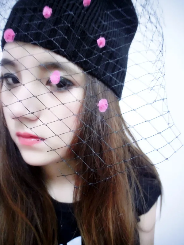 ZLD зимняя новая модная шапка chapeau femme женская вуаль вязаная шляпа теплая шерстяная уличная Ретро шляпа с вуалью Сексуальная сетчатая шляпа сомбреро