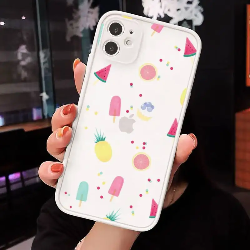 

fruit banana pineapple Strawberry Phone Cases Matte Transparent for iPhone 7 8 11 12 s mini pro X XS XR MAX Plus cover funda