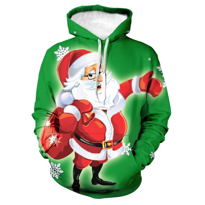 

Autumn Winter Men Women Hoodies Christmas Santa Claus 3D Trendy Sweatwear Street Casual Hoody Pullovers Oversized Sweatshirt