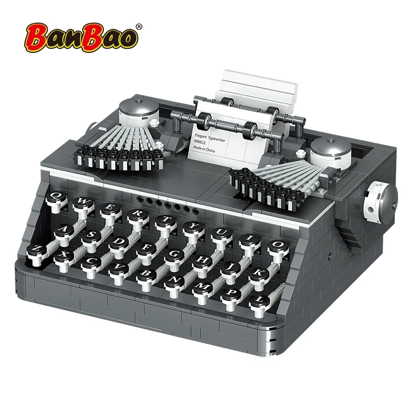 

Образовательная техническая модель пишущей машинки, строительные блоки, детские игрушки, фигурки, игрушки для мальчиков, кирпичи, друг, бло...