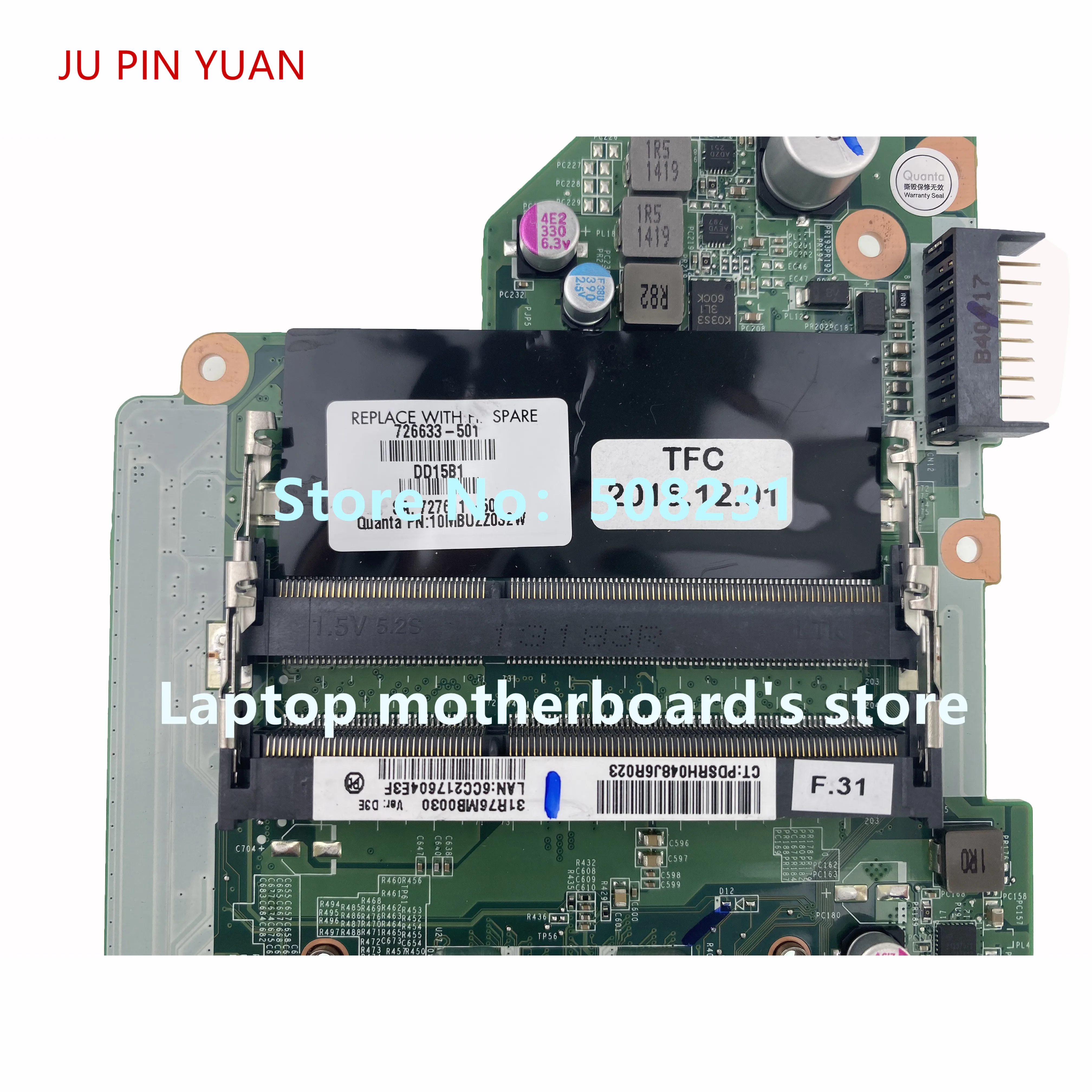 

JU PIN YUAN 726633-501 726633-001 DA0R76MB6D0 for HP PAVILION 17-E 17Z-E 15-E 14-E Laptop Motherboard 100% fully tested
