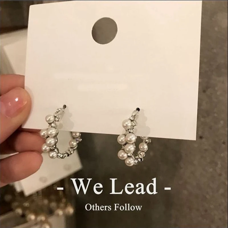 925 серебряные серьги в стиле феи простые Ретро стиль двойные жемчужные круглые