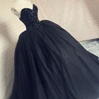 Реальные Черные Готические свадебные платья, бальное платье с бисером, свадебные платья, корсет, лиф на спине, платье невесты 2019, Robe de Mariage Casamento