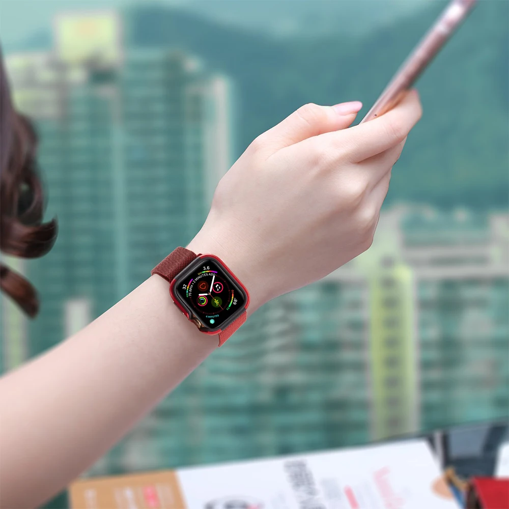 Для Apple Watch Series 5 4 40/44 мм Чехол Премиум Алюминий + ТПУ бампер чехол для серии браслет