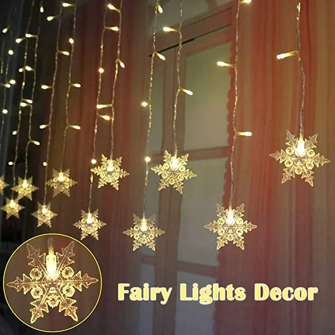 2022 Фотофон &quotНовый год&quot светодиодная занавеска в виде снежинки волсветильник