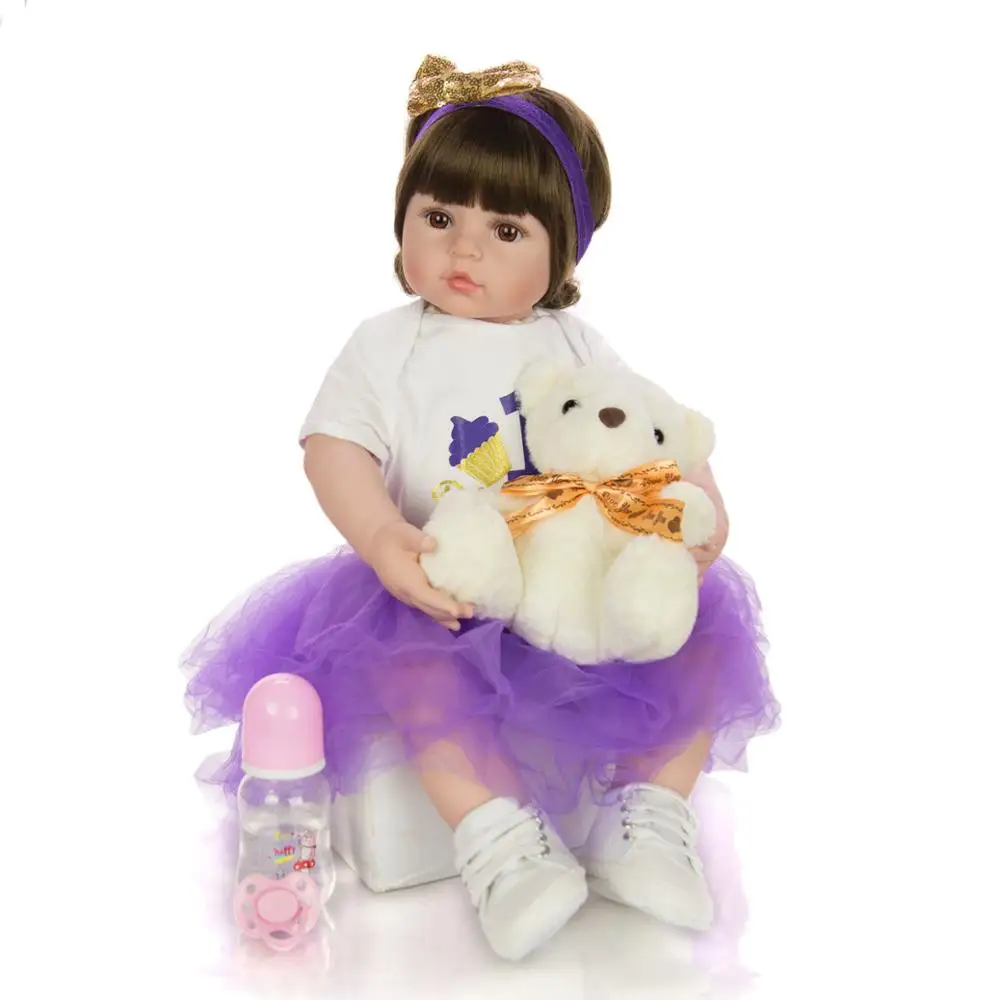 

DollMai, милая девочка, малыш, Реборн, мягкая силиконовая виниловая кукла, игрушка 24 дюйма, 60 см, благородная принцесса, нарядная кукла, подарок н...
