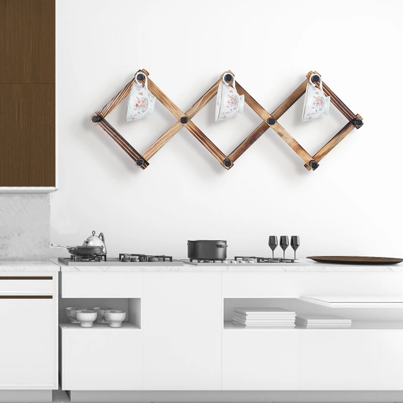 Сельский коричневый сгоревший деревянный расширяемый крючок для ключей в стиле