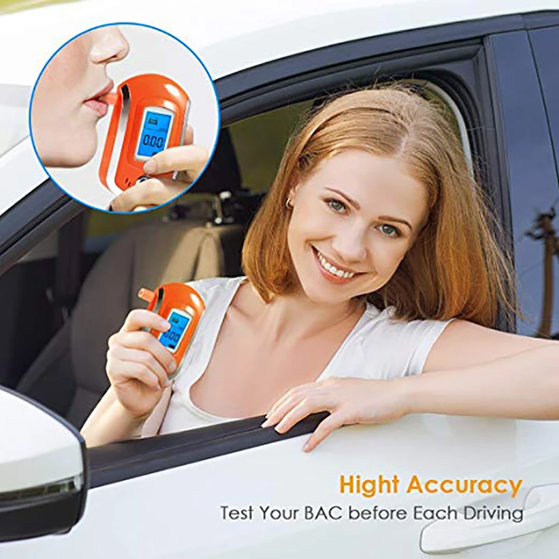 Профессиональный цифровой алкотестер анализатор дыхания с большим цифровым ЖК