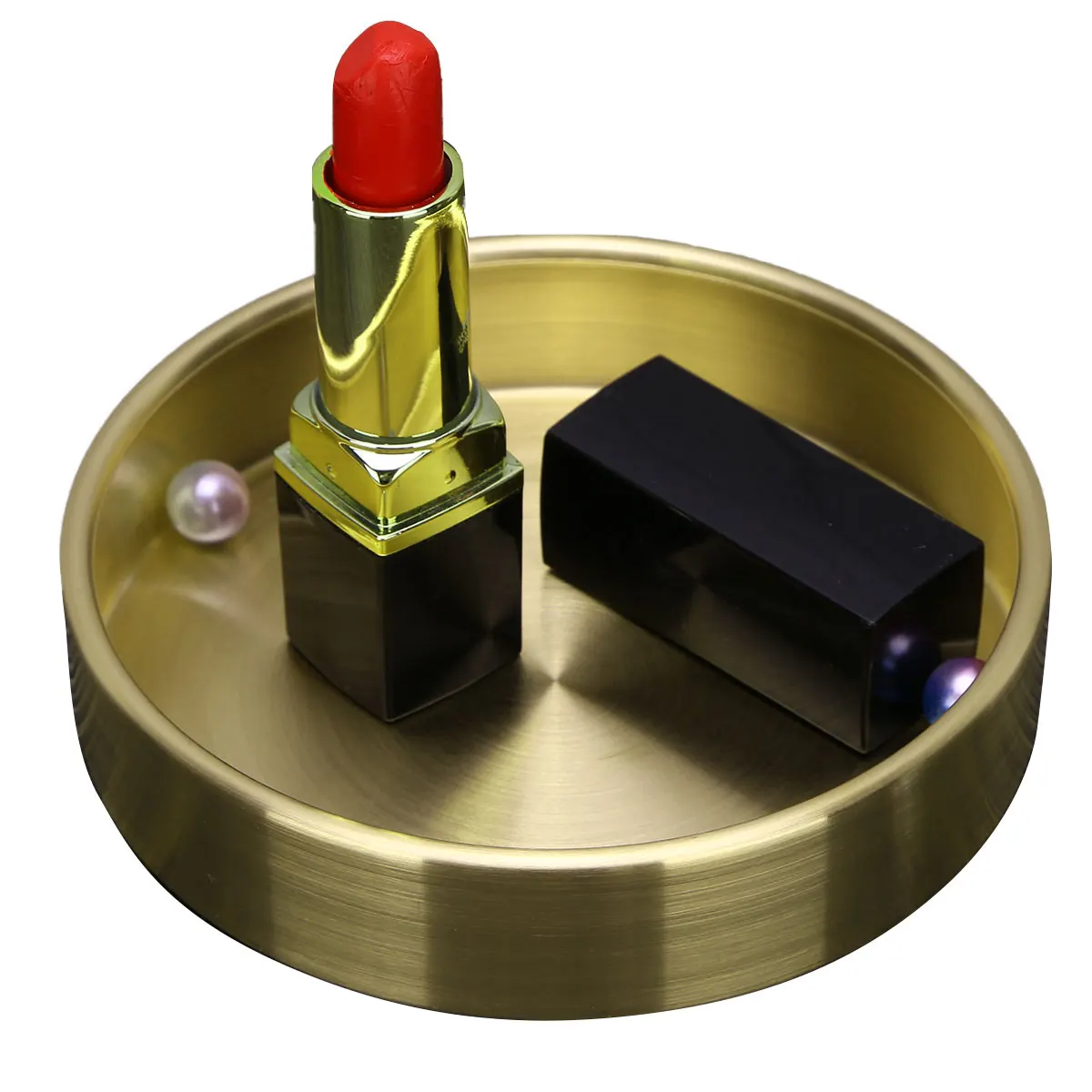 Поддон для хранения мелких предметов круглый металлический лоток из латуни/меди