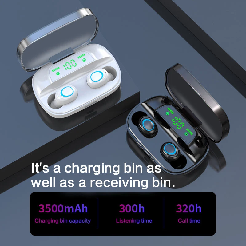 S11 3500 мАч Внешний аккумулятор наушники Bluetooth Беспроводные спортивные наушники TWS игровая гарнитура с микрофоном для IPhone Xiaomi
