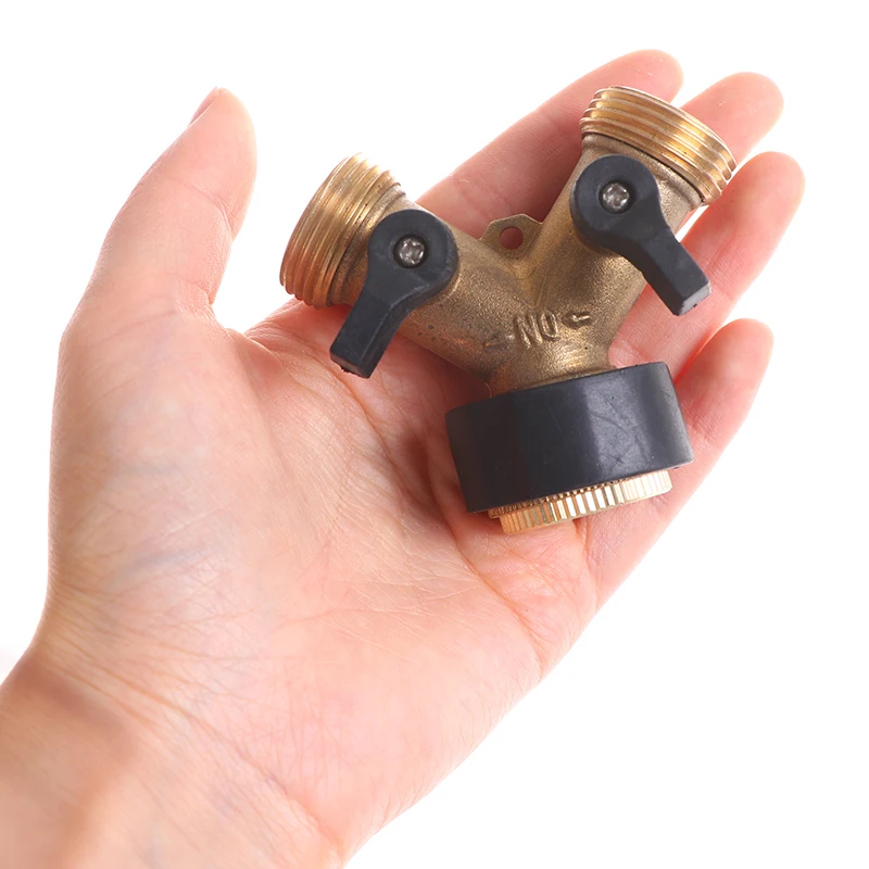 

1pcs Brass Female 2 way tap water splitter garden tap Y Quick connector Irrigation valve Hose Pipe adapter