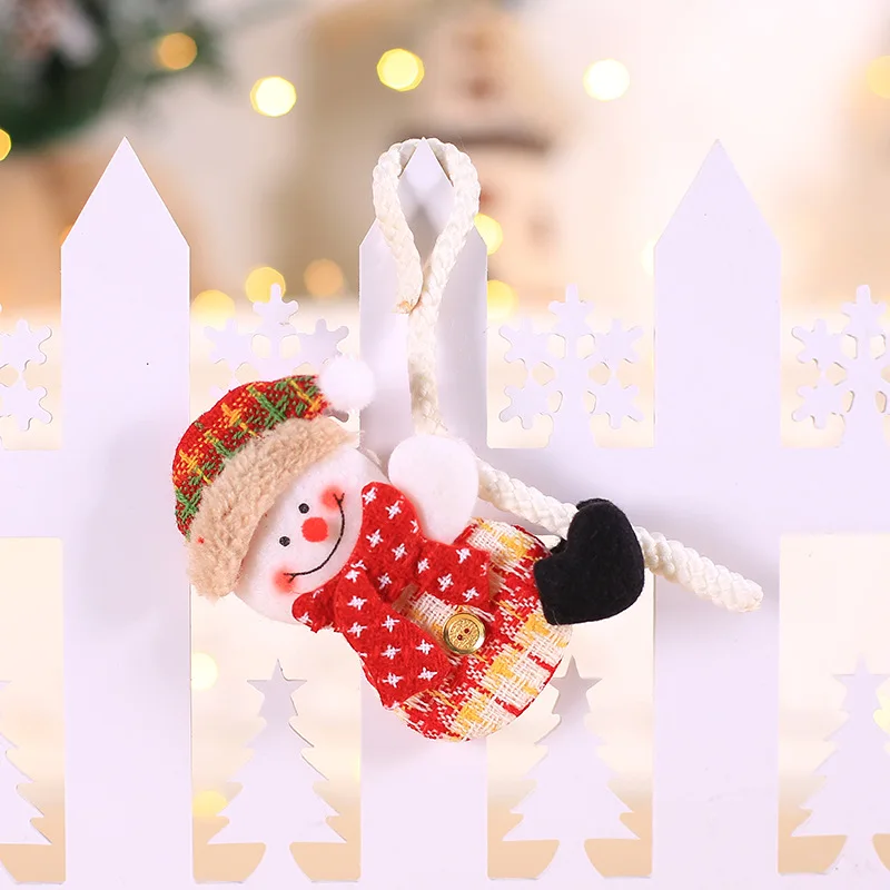 rope snowman ETya Рождественское украшение Санта Клаус держать подарочную коробку куклы для рождественские украшения для дома Дерево Подвески Игрушки год висячие украшения детский подарок - Цвет: rope snowman