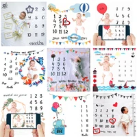 new baby monthly milestone blanket growth photo props photo background diaper mat backdrop cloth commemorate rug accessories