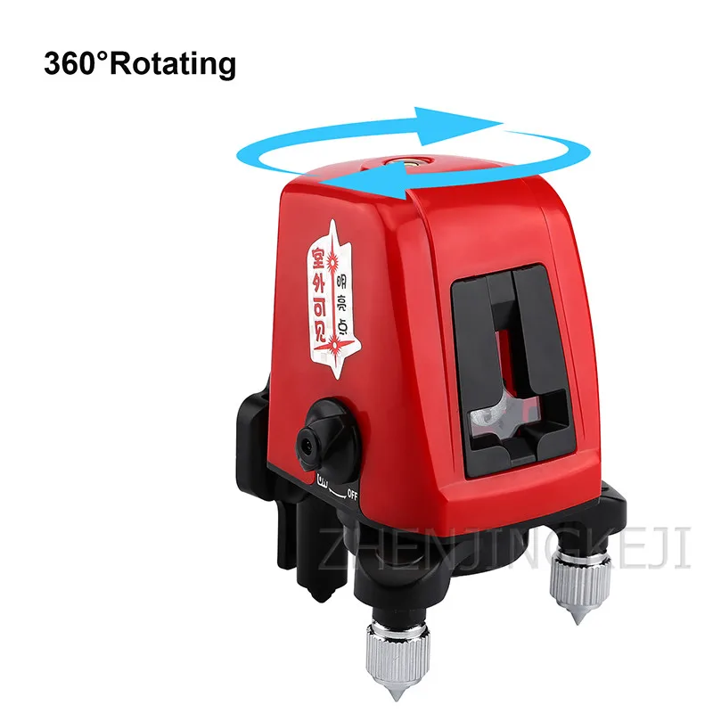 

High Precision Laser Spirit Level Mini Building Portable Indoor Rotatable Caster 2 Lines Decoration With Highlights Wall Mount